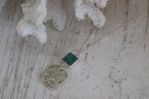 Amazonite Silver Necklace with charm