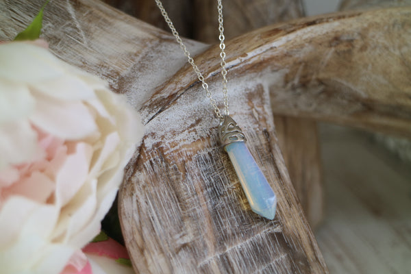 Load image into Gallery viewer, Opalite Silver Necklace
