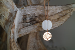 Mother of Pearl Shell Rose Gold Pendant Necklace