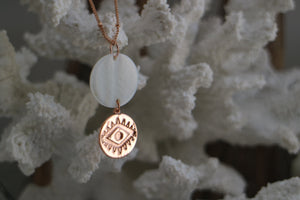 Mother of Pearl Shell Rose Gold Pendant Necklace