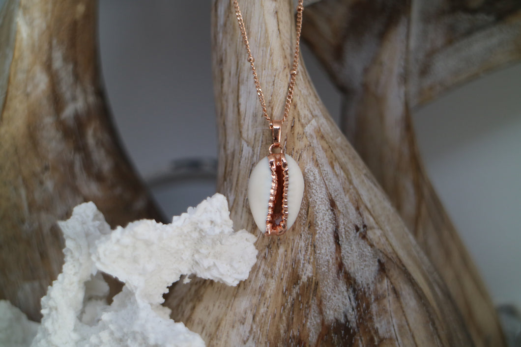 Rose Gold Cowrie Shell Necklace