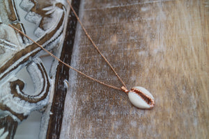Rose Gold Cowrie Shell Necklace