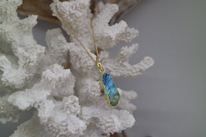 Labradorite Gemstone Gold Necklace