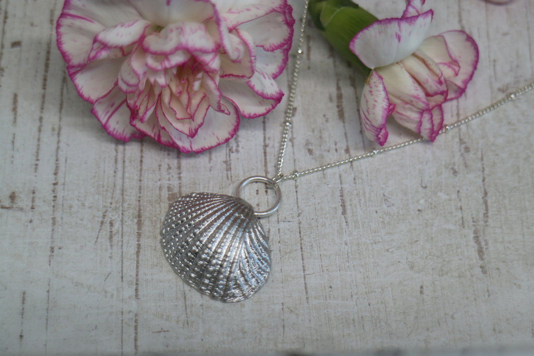 Silver Rhodium Shell Necklace