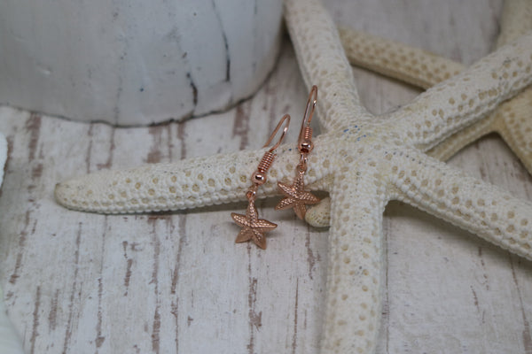 Load image into Gallery viewer, Rose Gold Starfish Earrings
