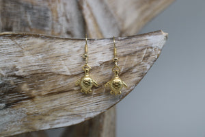 Gold Turtle Earrings