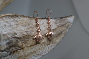 Rose Gold Turtle Earrings
