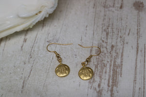 Gold Matte Turtle Earrings