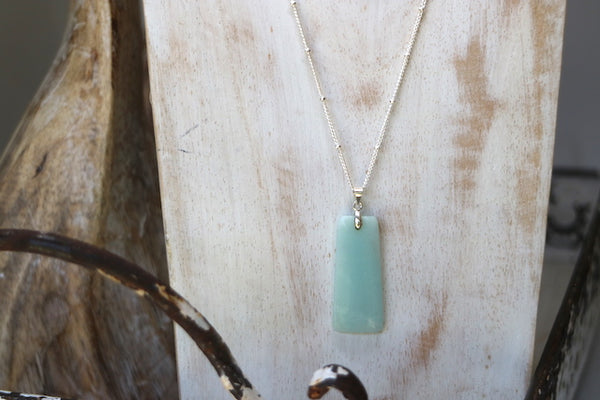 Load image into Gallery viewer, Amazonite gemstone silver necklace
