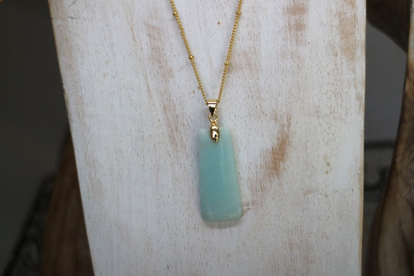 Load image into Gallery viewer, Amazonite gemstone gold necklace
