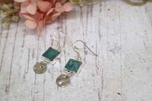 Amazonite gemstone silver earrings