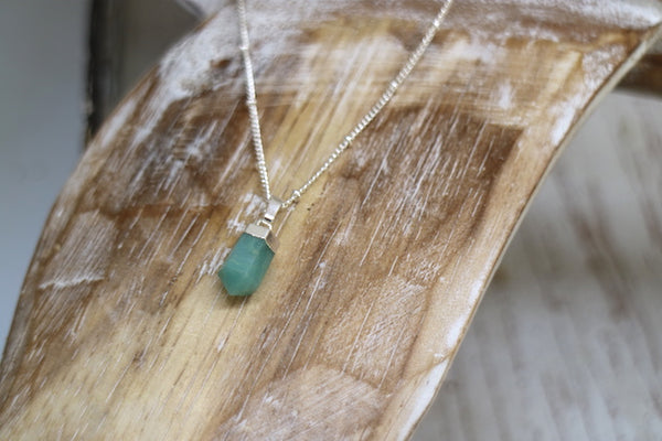 Load image into Gallery viewer, Amazonite Gemstone Silver Necklace
