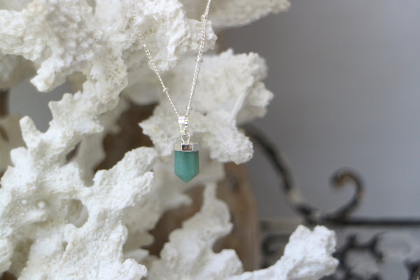 Load image into Gallery viewer, Amazonite Gemstone Silver Necklace
