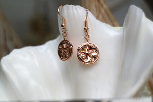 Rose gold starfish coin earrings
