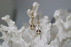 Gold cubic zirconia peace earrings