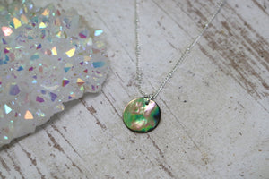 Children's paua shell silver necklace