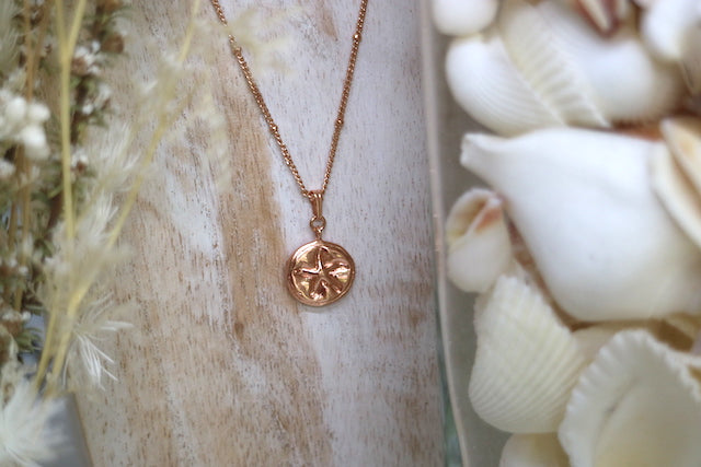 Rose gold starfish necklace