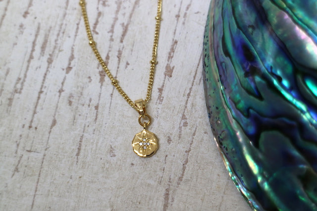 Children's gold and cubic zirconia star necklace