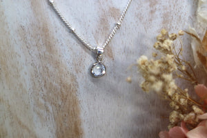 Children's cubic zirconia silver necklace