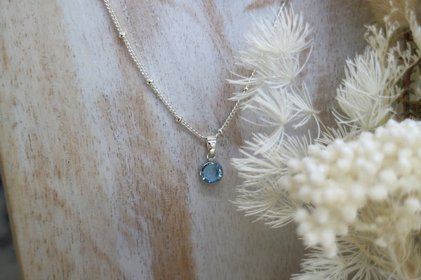 Load image into Gallery viewer, Children&#39;s Aquamarine Silver Necklace
