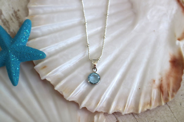 Load image into Gallery viewer, Children&#39;s Aquamarine Silver Necklace
