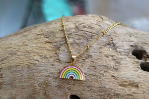 Children's rainbow gold necklace