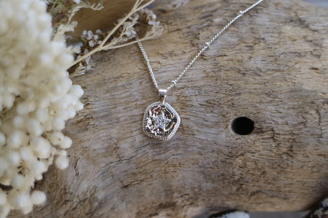 Children's silver cubic zirconia star necklace