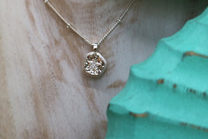 Children's silver cubic zirconia star necklace