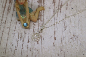 Children's moon and star silver necklace with cubic zirconia