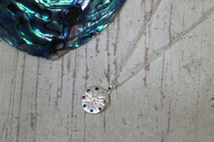 Children's silver mutli coloured cubic zirconia necklace