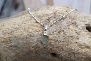 Fluorite crystal point silver necklace