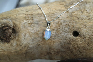 Opalite point silver necklace