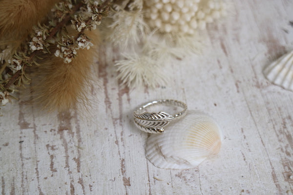Load image into Gallery viewer, 925 sterling silver bohemian feather ring
