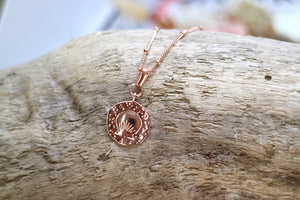 Rose gold shell coin pendant necklace