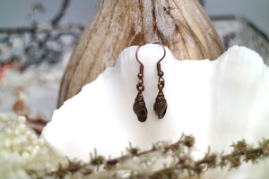 Antique copper bohemian sea shell earrings