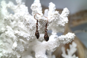 Antique copper bohemian sea shell earrings