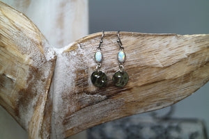 White opal silver earrings