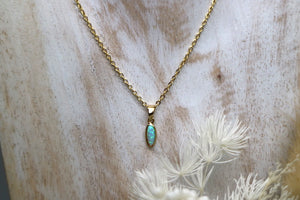 Blue opal gold necklace