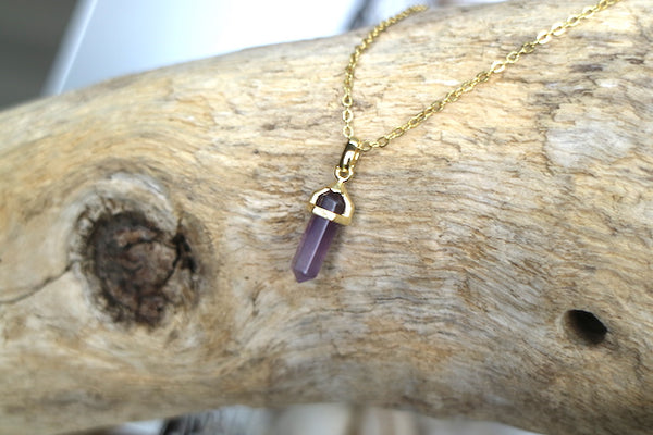 Load image into Gallery viewer, Jaxie Necklace - Amethyst / Gold
