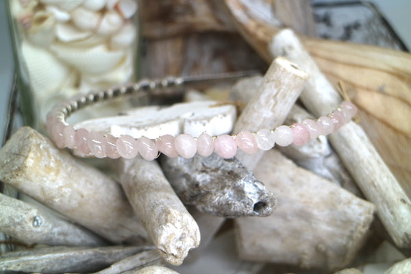 Load image into Gallery viewer, Rose quartz silver headband
