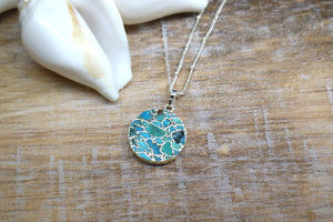 Blue Turquoise silver necklace