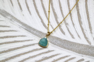 Amazonite gemstone gold necklace