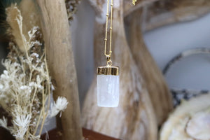 Selenite gold necklace
